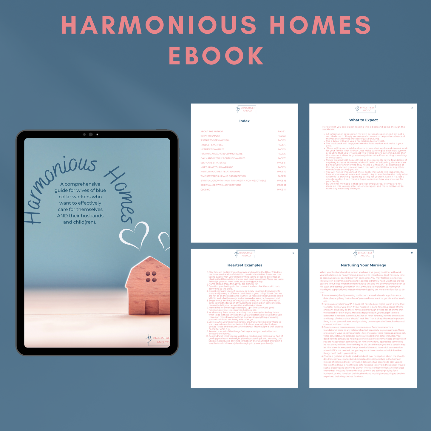 Harmonious Homes: A Guide AND Workbook for Wives of Blue-Collar Workers to Care for Themselves & Their Families Without Burnout